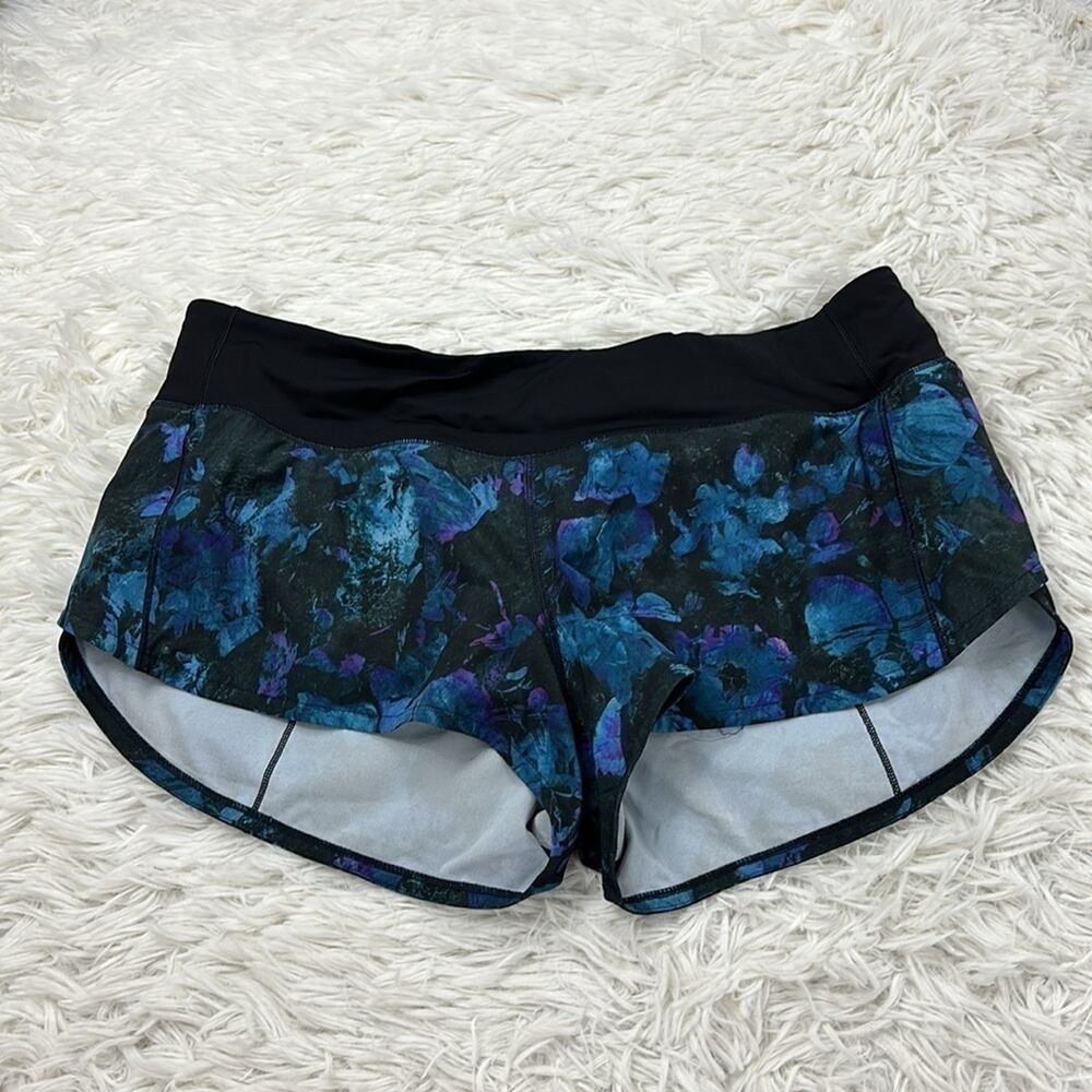 Lululemon Speed Up Short *2.5" Floral Shift Blue Multi / Black